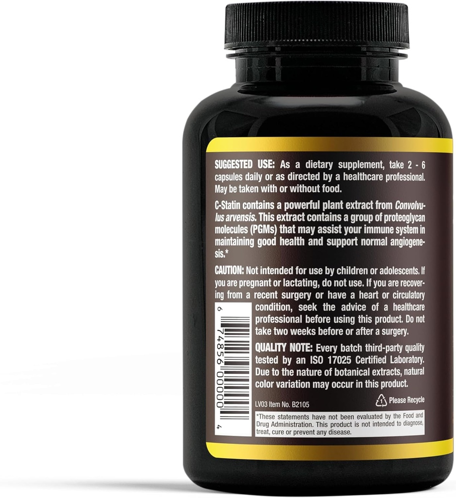 C-Statin Support for Normal Angiogenesis, Clinically Studied Proprietary Extract (120 Capsules) 3