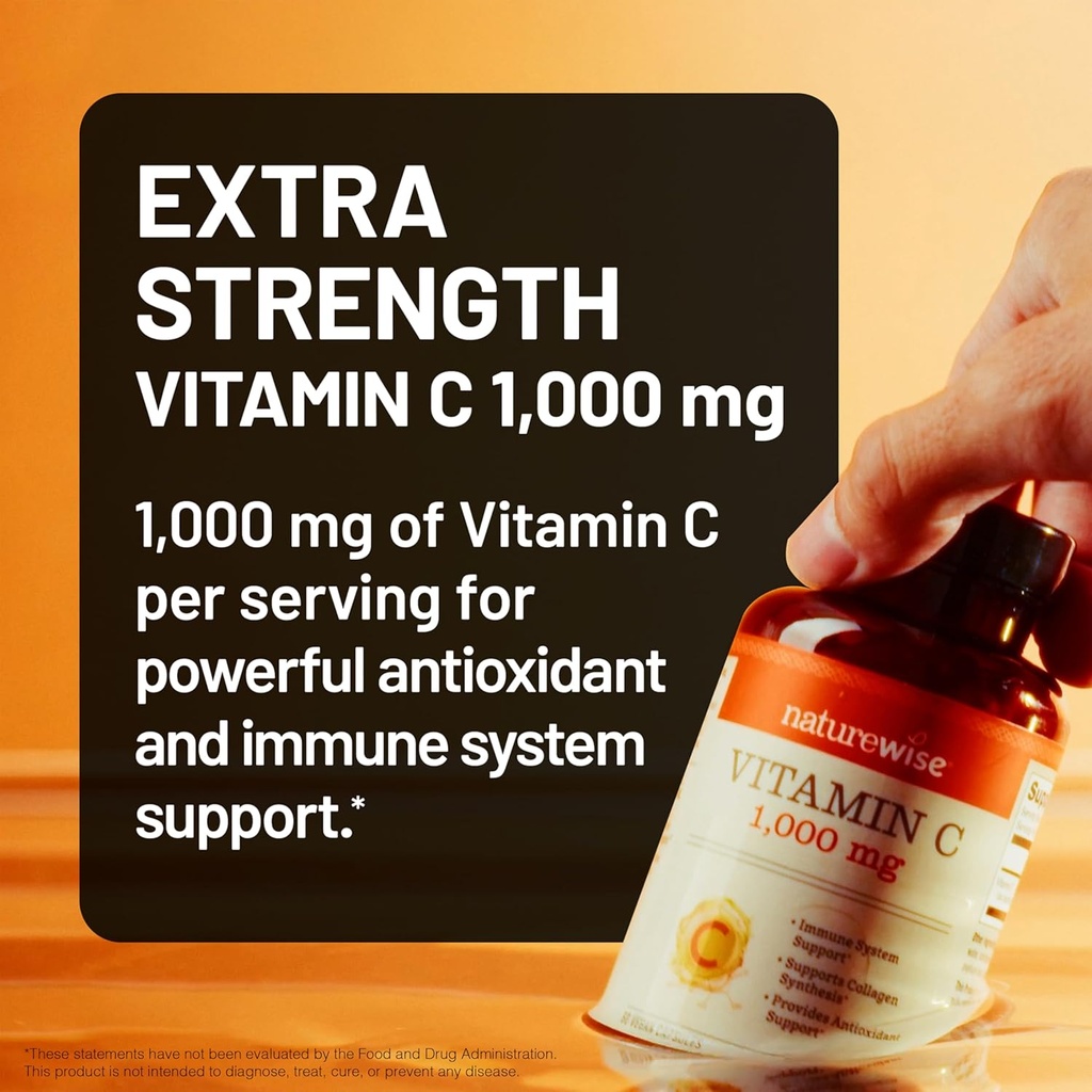 NatureWise Vitamin C 1000mg Capsules - Extra Strength Vegan Vitamin C for Daily Antioxidant & Immune Support - Non-GMO, USA Manufactured - 360 Capsules[360-Day Supply] 3