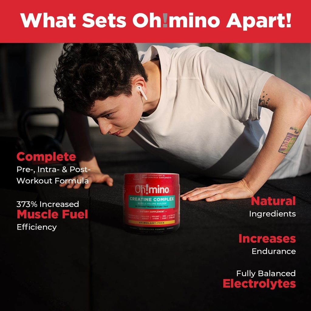 Oh!mino Creatine Complex For Muscle Growth. Micronized Creatine Monohydrate and Creatine Hydrochloride with Adaptogens. Perfect Creatine for Women and Men. Refreshing Zero Carb Lemon-Lime, 40 Servings 6