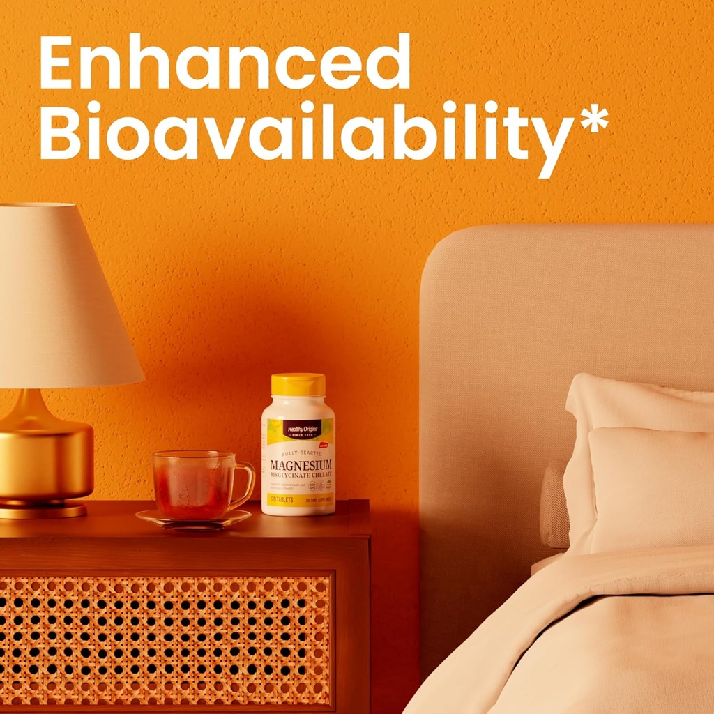 Healthy Origins Magnesium Bisglycinate Chelate (Non-GMO, Gluten Free, Cardiovascular Support, Bone Support, Neurological Support, Vegan), 120 Tablets 4