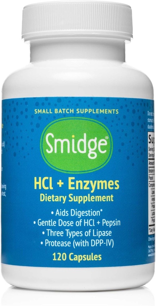 Smidge™ HCl + Enzymes – Digestion – 120 Capsules 2
