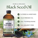 HalalEveryDay Organic Black Seed Oil - USDA Certified, Cold Pressed Glass Bottle 16oz - Over 1.5% Thymoquinone Turkish Black Cumin Nigella Sativa Non-GMO 100% Pure Blackseed Oil 4