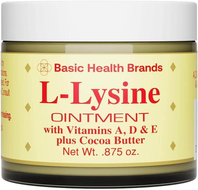 Basic Brands L-Lysine Lip Ointment with Camphor, Menthol, Vitamin A & E, 0.875 oz 2