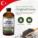 HalalEveryDay Organic Black Seed Oil - USDA Certified, Cold Pressed Glass Bottle 16oz - Over 1.5% Thymoquinone Turkish Black Cumin Nigella Sativa Non-GMO 100% Pure Blackseed Oil 6