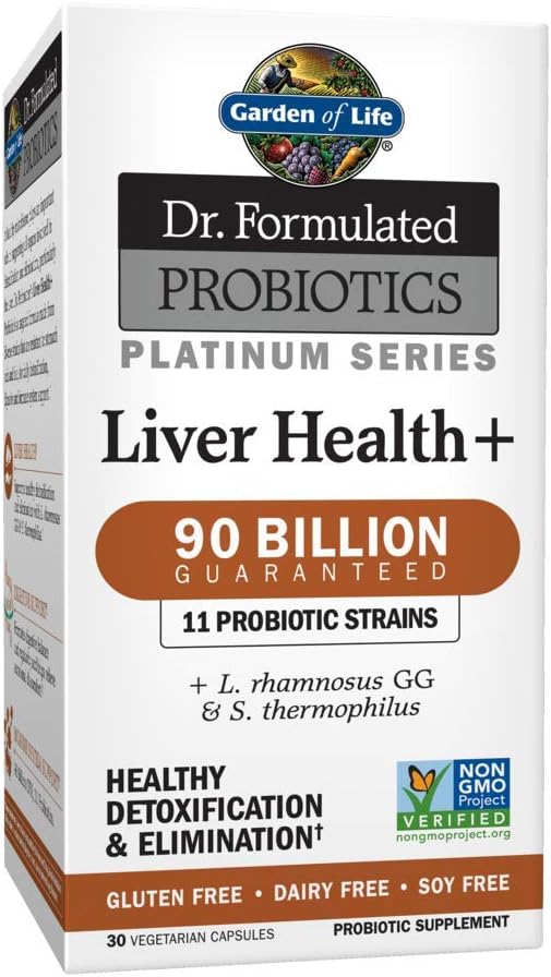 Garden of Life Dr. Formulated Probiotics Platinum Series Liver Health+ 90 Billion CFU Guaranteed, One a Day Probiotic for Healthy Detoxification & Elimination Support, Vegan, Gluten Free, 30 Capsules 2