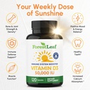 ForestLeaf Vitamin D3 50,000 IU | VIT D - VIT D3 Vitamin D Supplement for Women and Men | Bone Health, Teeth, Immune Support | Easy to Swallow Pills | High Potency WEEKLY Dose, 2-Year Supply, 120 Caps 4