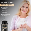 Organic Lions Mane Capsules Dietary Supplement Premium Organic Lions Mane Mushroom Extract | 90 Capsules 3