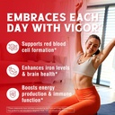 Iron Supplement for Women & Men, with Vitamins C, B6, B12 & Folate for Iron Deficiency, Blood Building & Energy Support, Stomach Friendly, Better Absorption, Non-GMO, No Gluten, 30 Vegan Caps 4