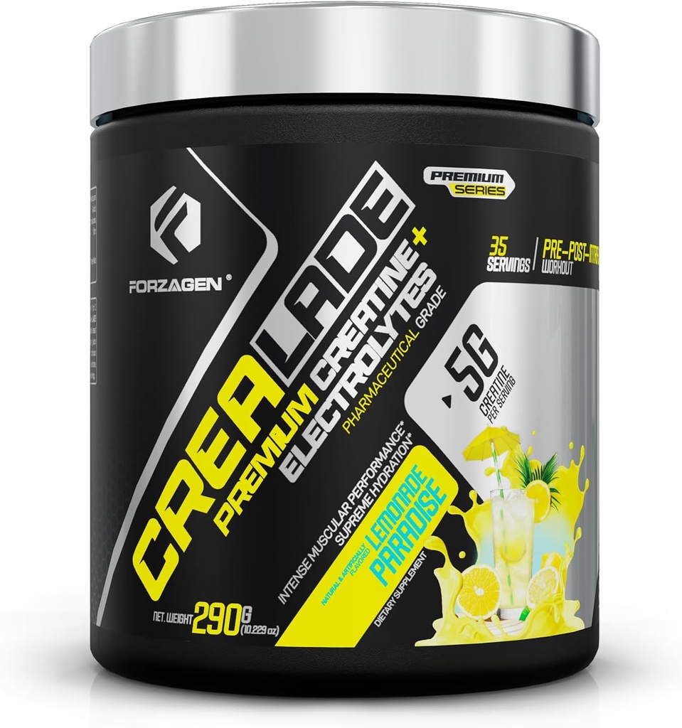 Forzagen CREA-Lade 35 Servings, Premium Creatine Monohydrate with Electrolytes Flavored Lemonade Paradise 2