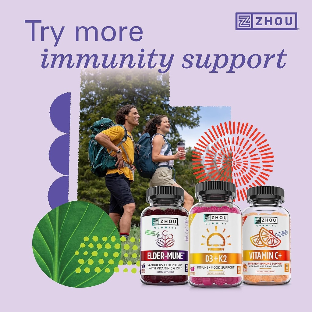 Zhou Daily Boost - Probiotic Multivitamin for Women & Men, Immune Support, Antioxidant & Eye Health Supplement with Vitamin A, Vitamin C, Biotin & Folate for Adults - 30 Veggie Capsules 6