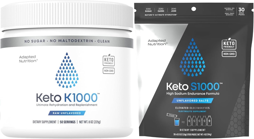 Hi-Lyte Keto K1000 Electrolyte Powder Unflavored + Keto S1000 Electrolyte Powder Packets 2