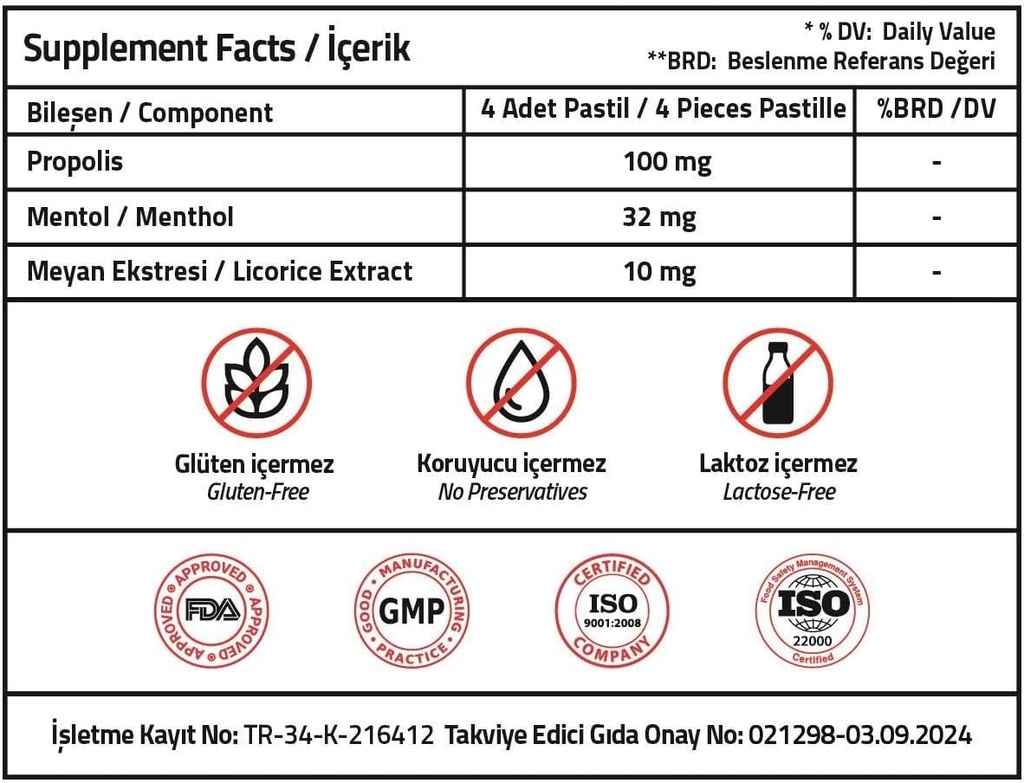 VALIDUS Propolis + Thyme Oil+Licoerice+Honey 16 Pastille 4