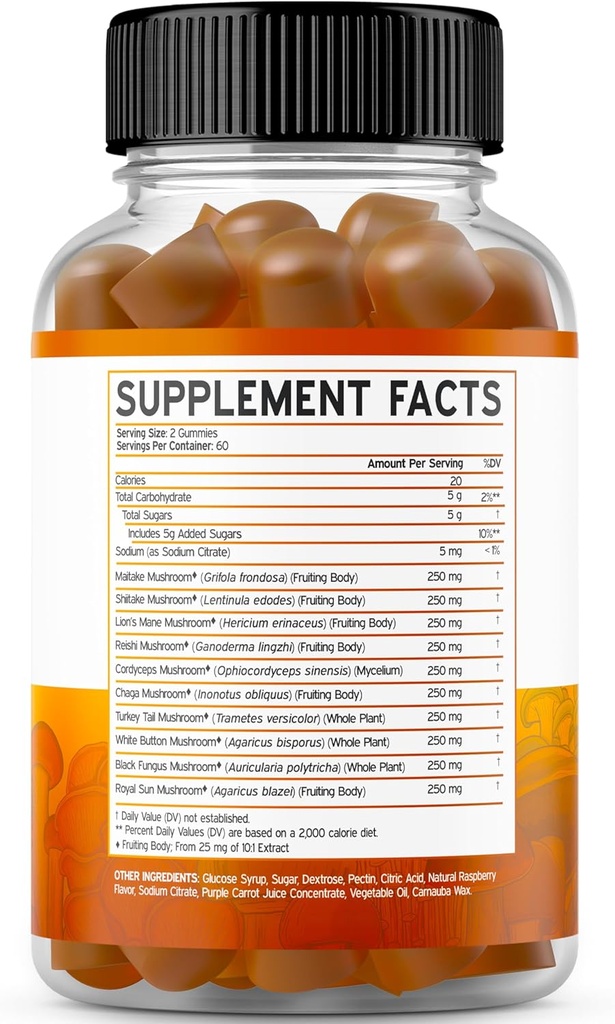 ADK Vitamin D3 K2 (60 Gummies) D & K - 10 Vegan Supplement with Raspberry Flavor and Mushroom 10 in 1 Blend (120 Gummies) Focus & Brain Mushroom Supplement for Adults - Vegan Safe & Made in USA 6