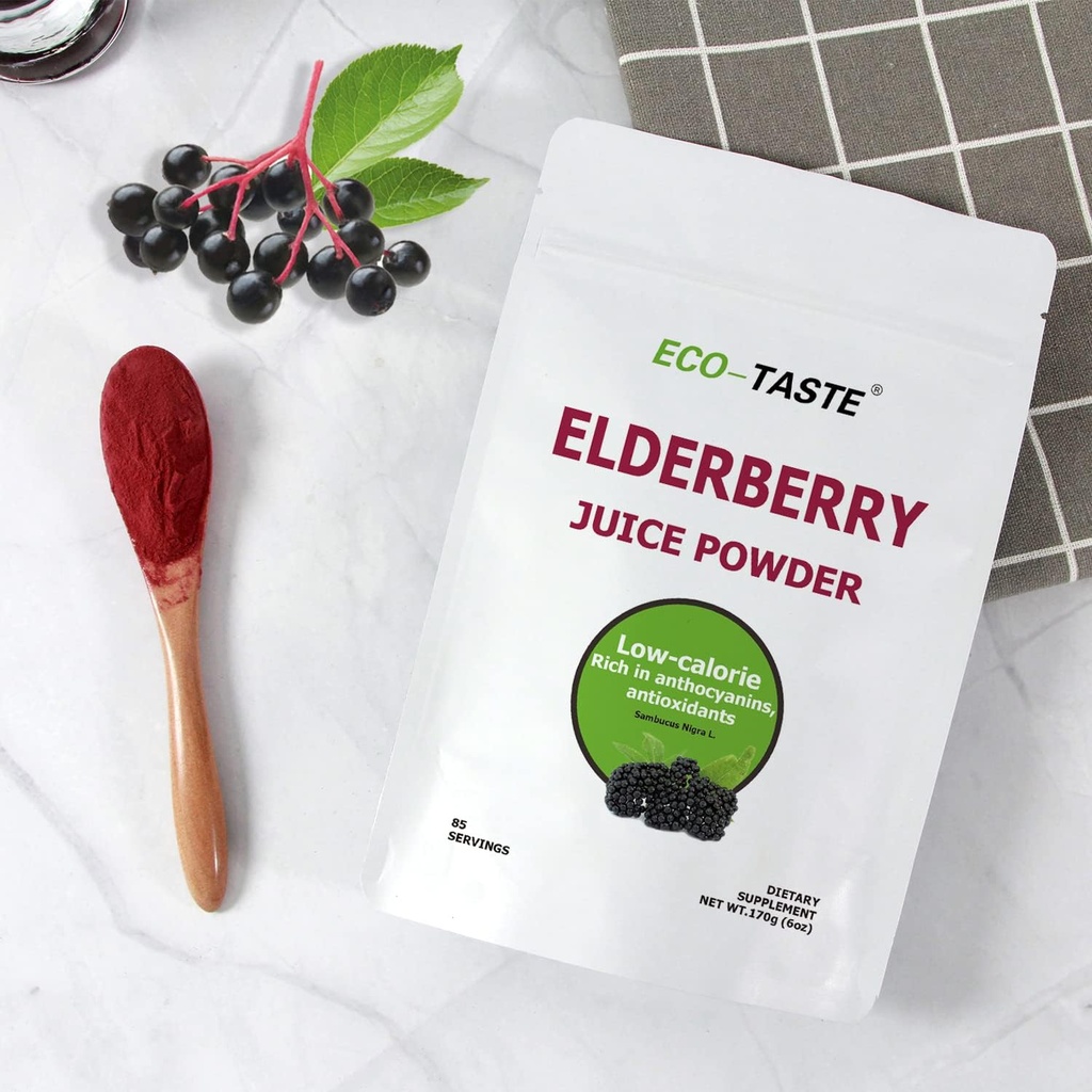 ECO-TASTE Elderberry Juice Powder, Supports Healthy Immune System, Non GMO and Vegan Friendly, 170g 5