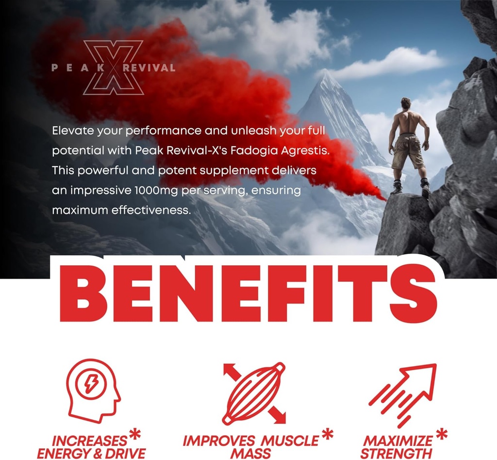 Fadogia Agrestis 1000mg Per Serving Supplement - Potent Extract to Increase Energy, Athletic Performance & Muscle Mass - Supplements, Made in The USA (60 Capsules) 5