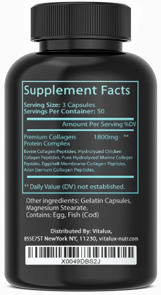 Collagen for Women & Men - Vital Nutrition - Hydrolyzed Collagen Peptides - Multi Collagen Capsules, Keto Friendly, Healthy for Skin, Nails, Bones & Joints, NonGMO- Type I,II,III, V, X - 150 Capsules 3
