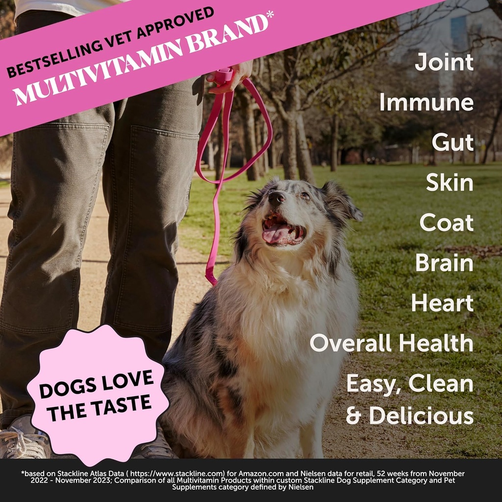 Dog Multivitamin Supplement with Salmon Oil for Dogs - Allergy Itch Relief, Digestion, Skin & Coat Health, Liquid Supplement - Dog Food Topper Bone Broth with Prebiotics (12 oz) 3