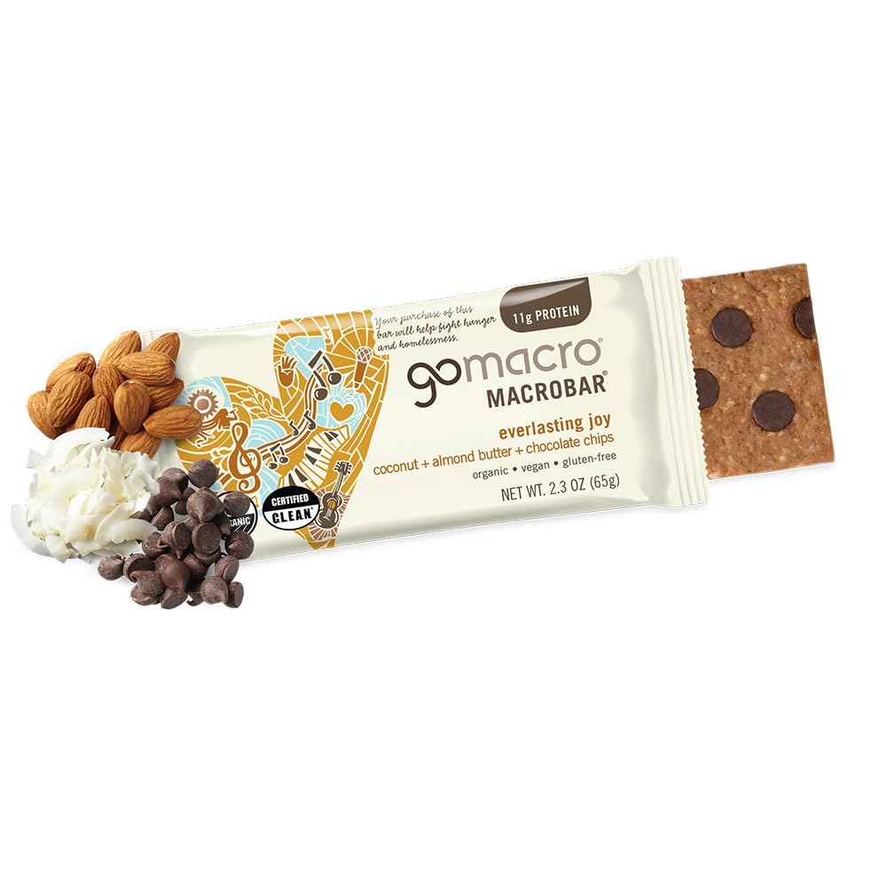 GoMacro MacroBar Organic Vegan Protein Bars - Coconut + Almond Butter + Chocolate Chips (2.3 Ounce Bars, 12 Count) 4