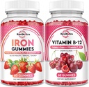 Iron Gummies Supplement for Adults & Kids | Vitamin B12 Gummies | Bundle 2