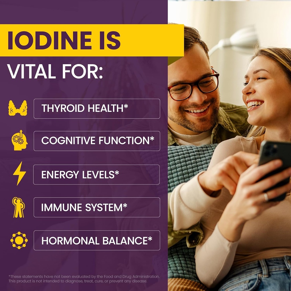 WellnessOne Iodine Drops for Thyroid Support - Fast Acting Liquid Iodine Supplement from Potassium Iodide - Great for Immunity & Cognition & Maximizes Iron Absorption - 1.67 fl oz 4
