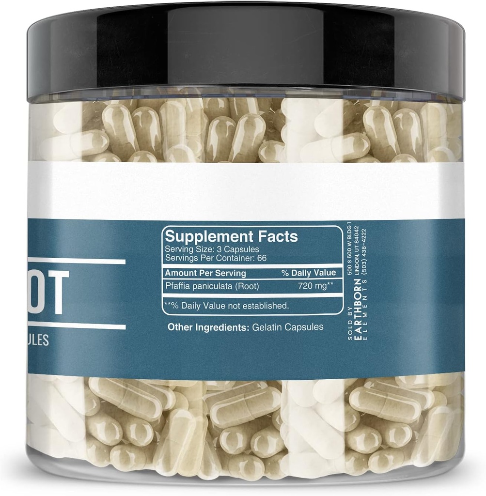 Earthborn Elements Suma Root 200 Capsules, Pure & Undiluted, No Additives 4