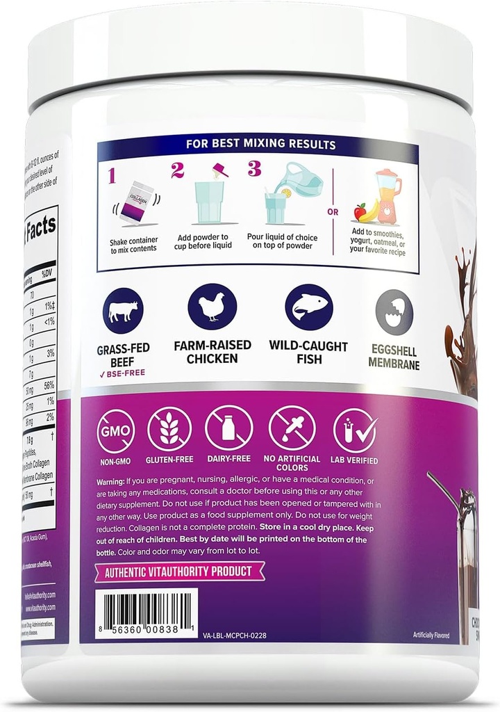 Multi Collagen Peptides Powder for Women - Hydrolyzed Unflavored Collagen Powder for Women with Types I II III V & X plus Vitamin C & Hyaluronic Acid for Beautiful Hair Skin and Nails - 30 Servings 3