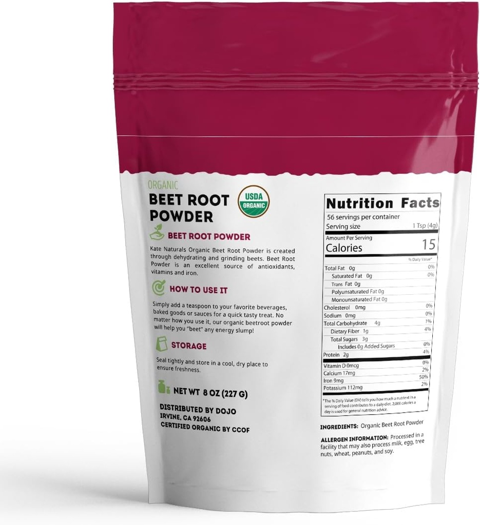 Kate Naturals Organic Spirulina Powder and Beet Root Powder Bundle 3