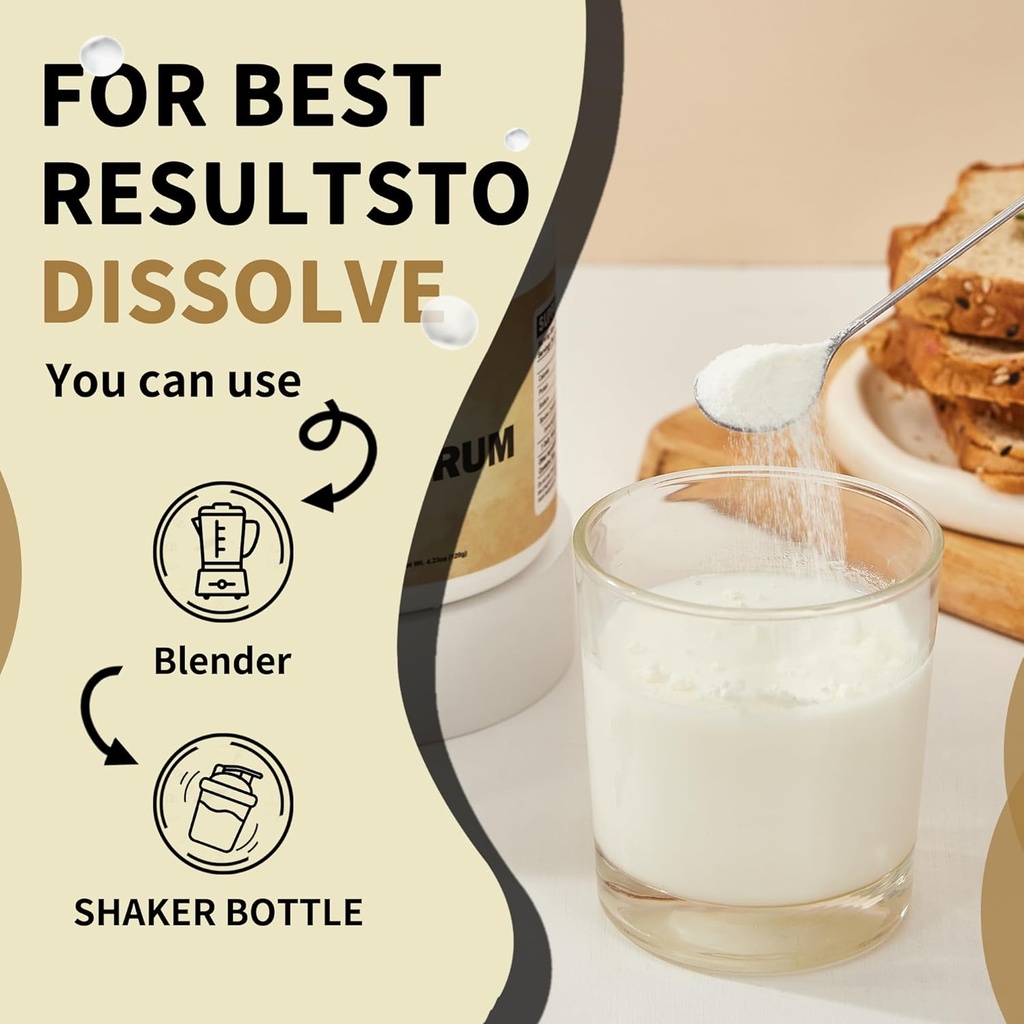 Zammex Bovine Colostrum Powder 4000MG for Immune Support, Gut Health, Hair Growth, Grass Fed Organic Colostrum Supplement for Humans Superfood Easy to Mix, 4g Protein, Unflavored, 30 Servings 4