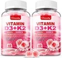 Vitamin D3 K2 Supplement for Adults - Vitamin D3 5000 IU + K2 200 mcg - Vit D3 K2 Gummies with Calcium 600mg Magnesium Zinc & Vitamin C for Women Men - Supports B0ne, Muscle Immune - 120 Count 2