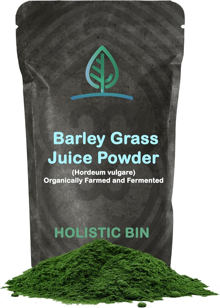 Holistic Bin Organic Barley Grass Juice Powder - 100% Pure USDA Organic - Fermented with 35 Probiotic Strains - Nutrient-Dense Green Superfood for Smoothies - Supports Digestion - 30 Day Supply (50g) 2