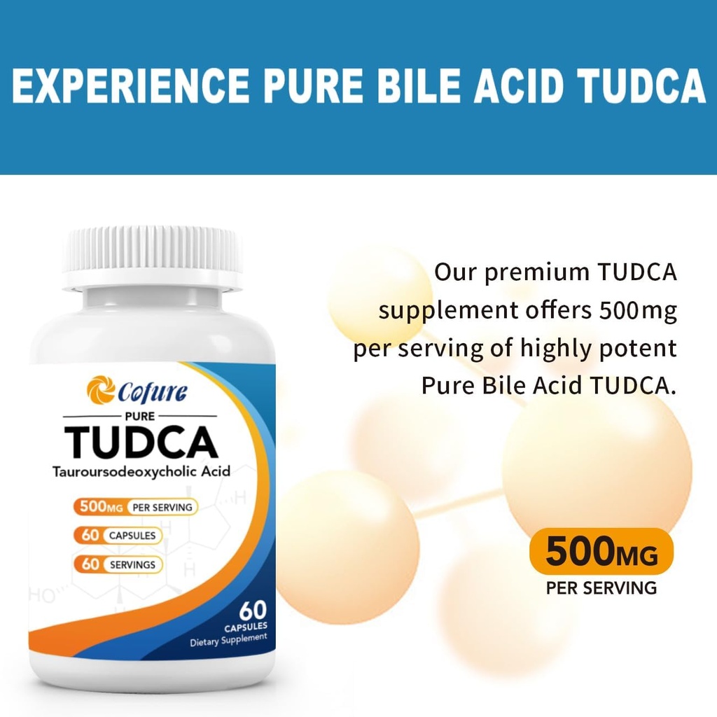 TUDCA 500mg Supplement, Liver and Gallbladder Support, Genuine Purified Bile Salts with Bitter Taste, Gluten Free, Non GMO - 60 Capsules 4
