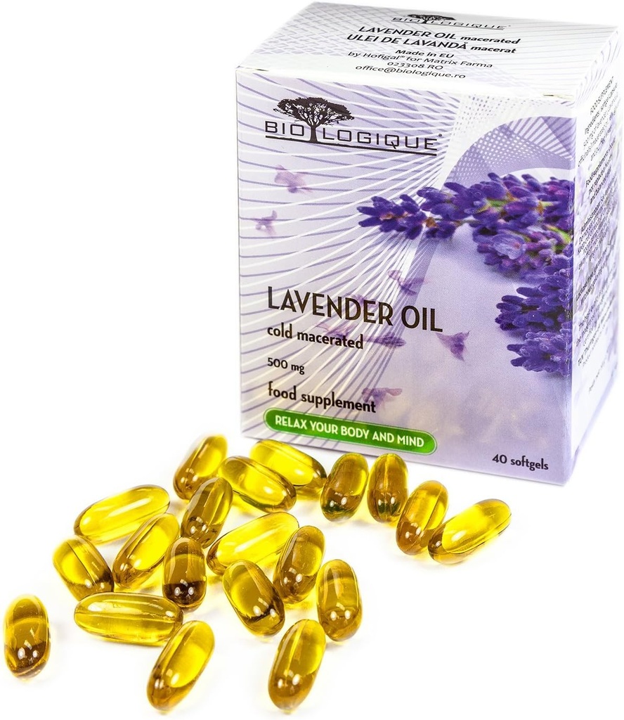 Lavender Pure Oil 500mg, 100% Pure & Natural Cold macerated Extract, 40 softgel Capsules 2