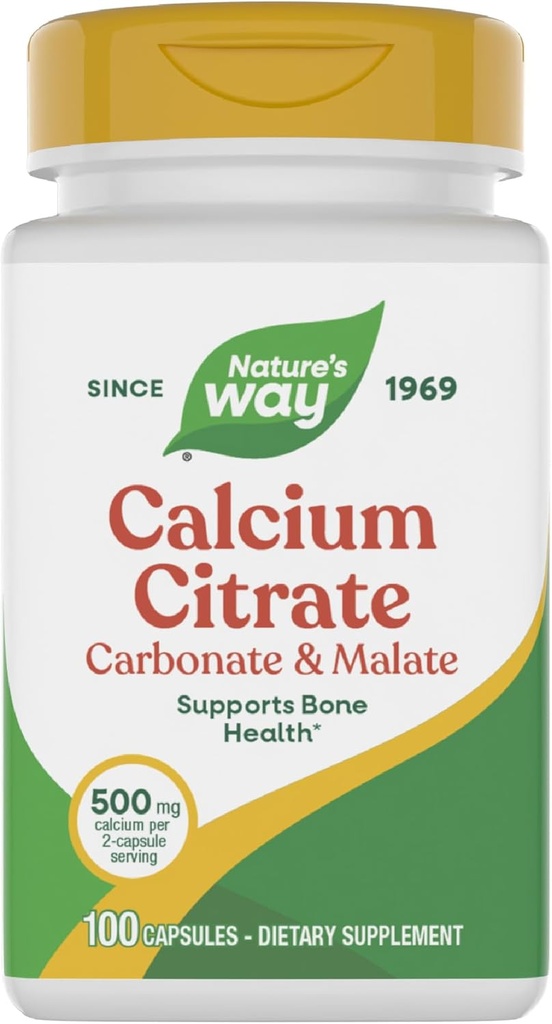 Nature's Way Calcium Citrate, Carbonate and Malate, Supports Bone Health*, 100 Capsules (Packaging May Vary) 2