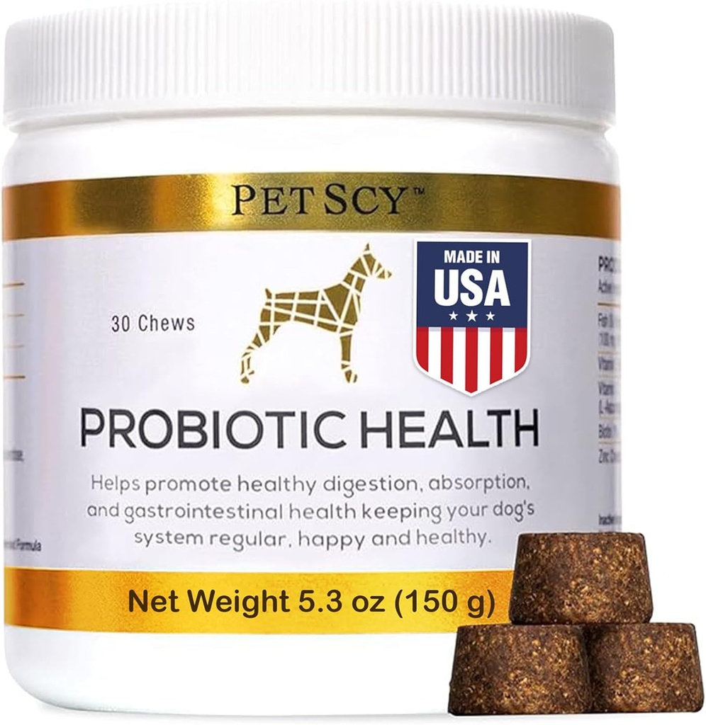PetScy - Probiotic Chews for Dogs, Probiotic for Dogs of All Ages, Sizes & Breeds with Prebiotic Fiber and Pure Omega-3 | Improves Skin, Coat, and Gut Health, 30 Chews 2