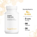 Supersmart - Organic Royal Jelly 300mg per Day (High Strength 4% 10-HDA) - Freeze-Dried Fresh Royal Jelly Supplement | Non-GMO & Gluten Free - 90 Vegetarian Capsules 6