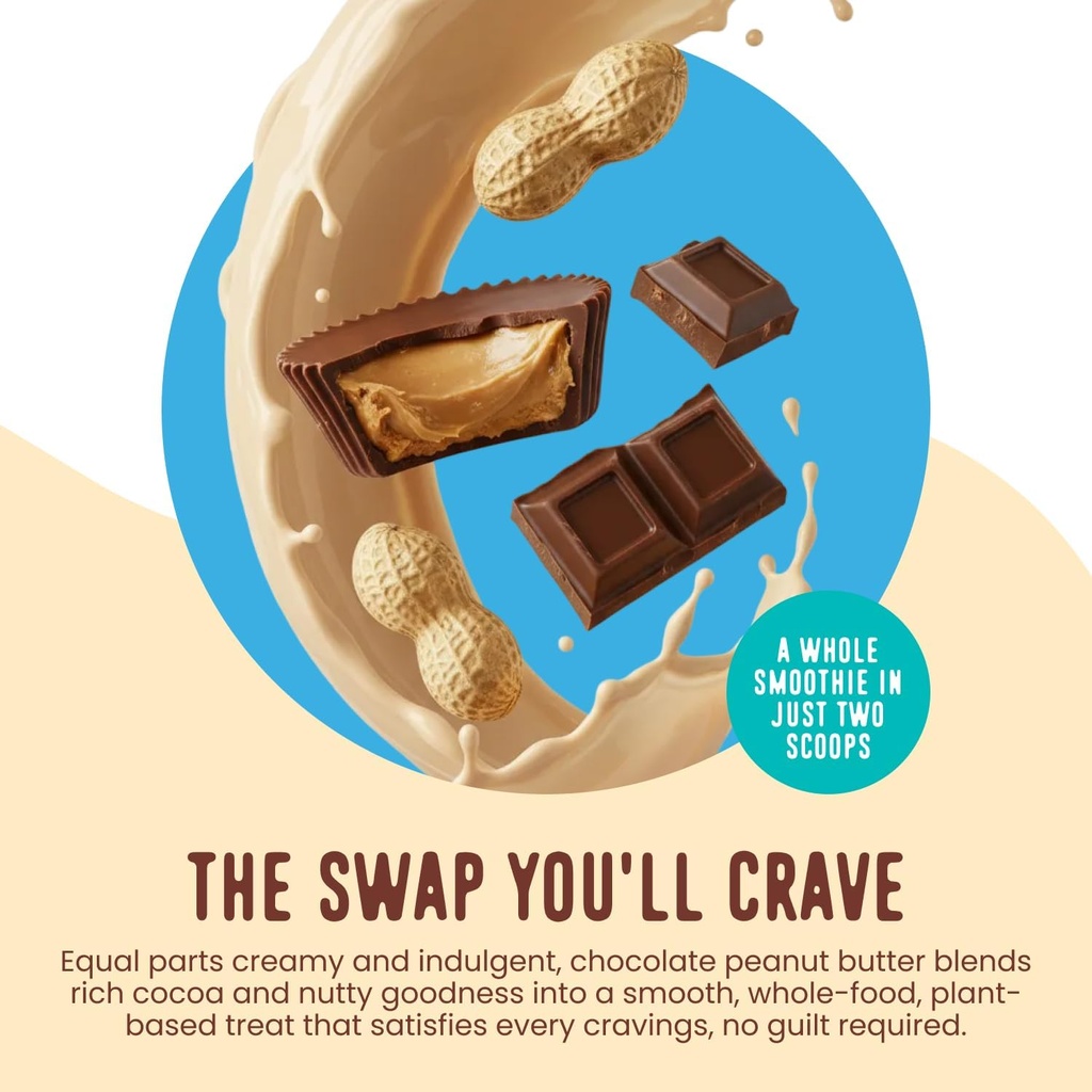 FlavCity Vegan Protein Powder - Chocolate Peanut Butter - 20g Almond, Plant Based Protein Powder - Dairy-Free Shake - With Organic Fruit, Reishi & Cordecyps Mushrooms - No Blender Needed (15 Servings) 3