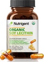 USDA Organic Soy Lecithin Supplement 800 mg, High Absorption Liquid Organic Capsules, Choline Lecithin Supplement for Brain & Liver Health Support, Non-GMO, Gluten Free, 60 Count 2
