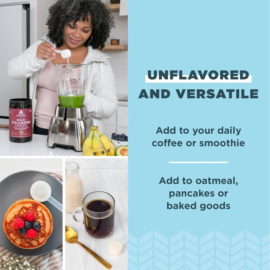 Ancient Nutrition Multi Collagen Protein Powder, Unflavored, 60 Servings + Multi Collagen Protein Powder, Vanilla, 45 Servings 6