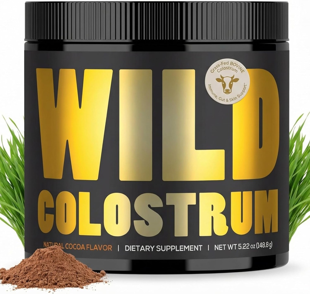 Colostrum Supplement - Grass Fed Pure Bovine Colostrum Powder - 2000mg & 400mg IgG (calostro bovino) - Gut, Immunity, Skin, Hair Support - Sugar Free, Natural Cacao Flavour, 30 Servings 2