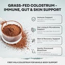 Colostrum Supplement - Grass Fed Pure Bovine Colostrum Powder - 2000mg & 400mg IgG (calostro bovino) - Gut, Immunity, Skin, Hair Support - Sugar Free, Natural Cacao Flavour, 30 Servings 3