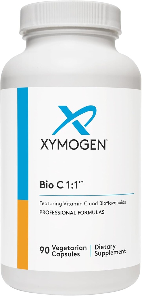 XYMOGEN Bio C 1:1 - High Potency Vitamin C Supplement with Citrus Bioflavonoids - Antioxidant + Immune Support, Promotes Collagen Synthesis (90 Vitamin C Capsules) 5