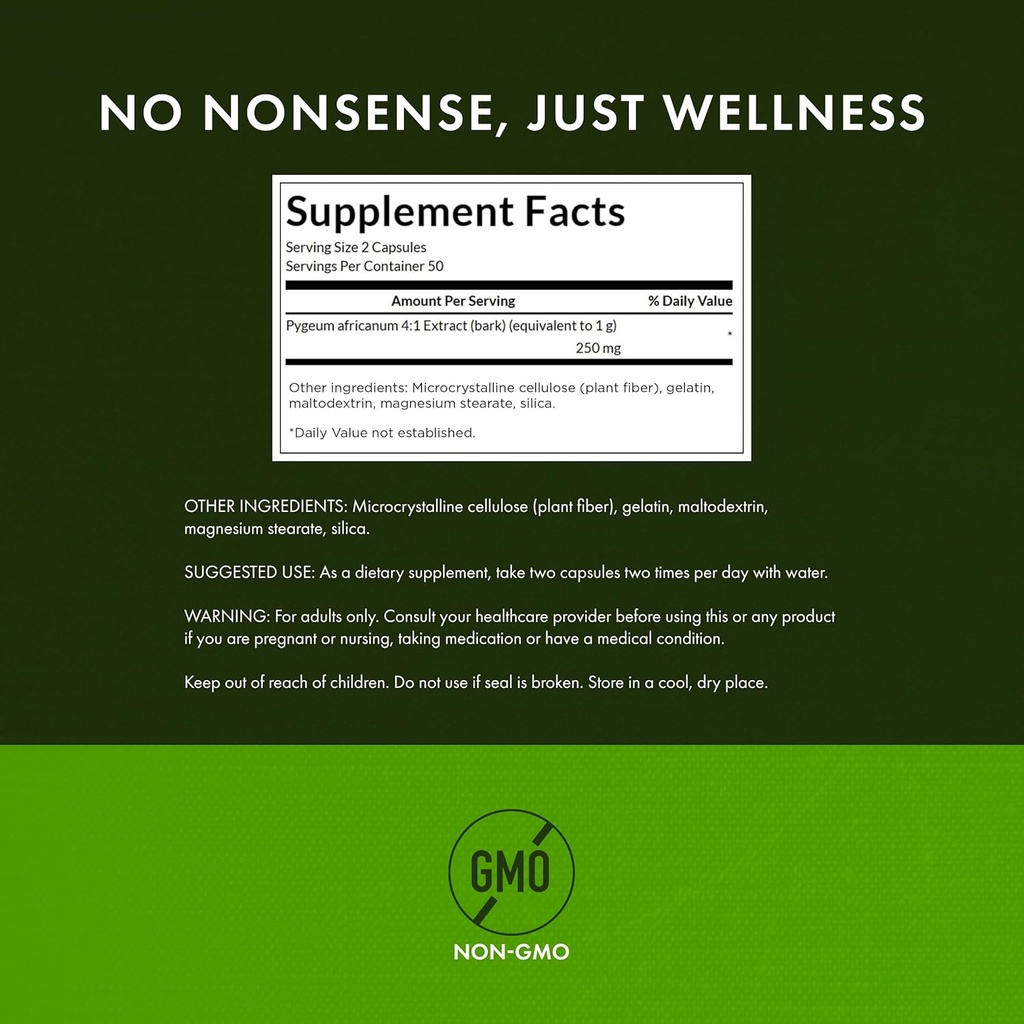 Swanson Pygeum - Herbal Supplement Promoting Male Prostate Health, Bladder, and Urinary Tract Health Support - Mens Health Supplement - (100 Capsules, 125mg Each) 4 Pack 4