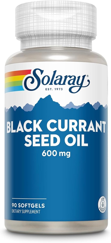 SOLARAY Black Currant Seed Oil 600 mg - Supplying Antioxidants, Gamma Linolenic Acid (GLA), Alpha Linolenic (ALA) and Linoleic Acid (LA) - Skin Health Support - 60-Day Guarantee, 90 Serv, 90 Softgels 2