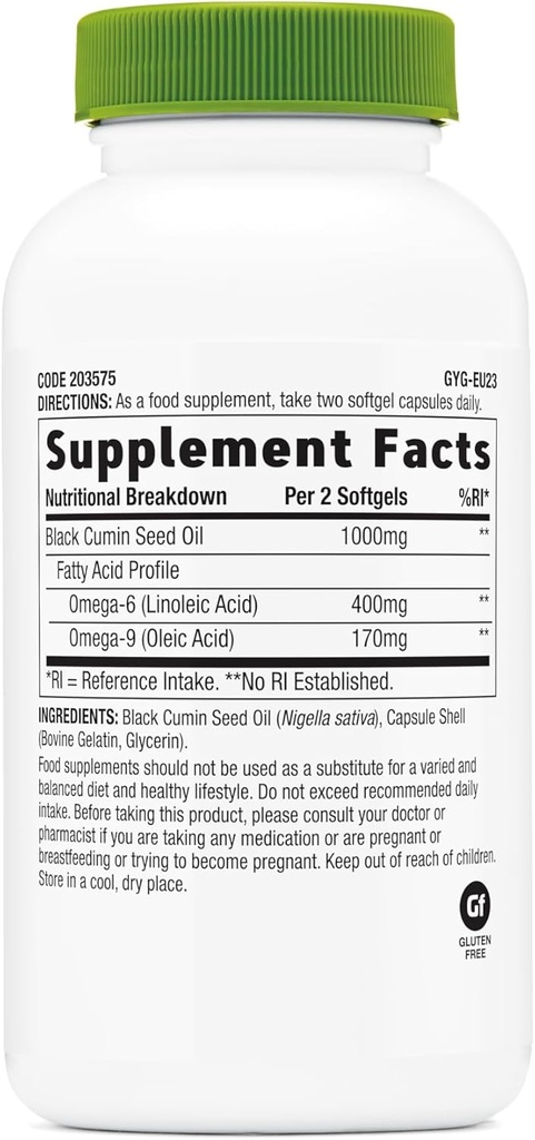 GNC SuperFoods Black Seed Oil, Natural Source of Omega Fatty Acids, 90 Softgel Capsules 3