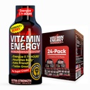 Vitamin Energy Workout+ Extra Strength Energy Shot Berry 24 Pack, 260mg Natural Caffeine, Pre-Workout, B-Vitamins, Minerals, Endurance & Performance, Zero Sugar, Gluten-Free, Vegan, 1.93 fl oz 2
