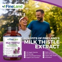 FineLand Milk Thistle Pills 50:1 Extract – 120 Vegan Capsules - 20,000 mg Strenght with 80% Silymarin Flavonoids – Liver & Antioxidant Support | 50X Concentrated Seed Extract - Non-GMO, Made in USA 4