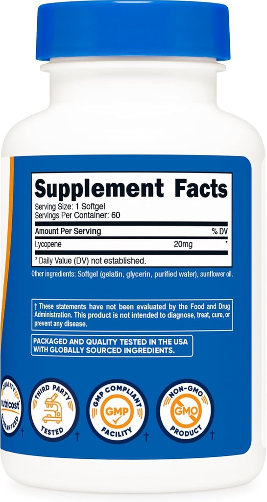 Nutricost Lycopene (20mg) 60 Softgels - Gluten Free, Non-GMO 6