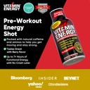 Vitamin Energy Workout+ Extra Strength Energy Shot Berry 24 Pack, 260mg Natural Caffeine, Pre-Workout, B-Vitamins, Minerals, Endurance & Performance, Zero Sugar, Gluten-Free, Vegan, 1.93 fl oz 6