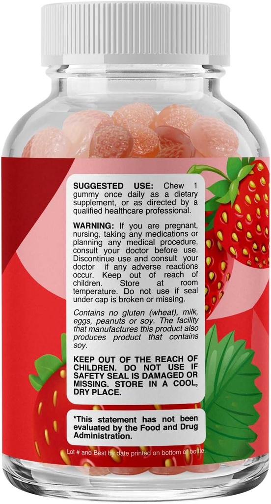 Vitamin B Complex Gummies for Adults & Kids - B Vitamins Complex with Thiamin, Riboflavin, Niacin, 6, 12 and Folate - Blend Supplement for Nervous System Support Energy & High Strength - 60 Gummies 3