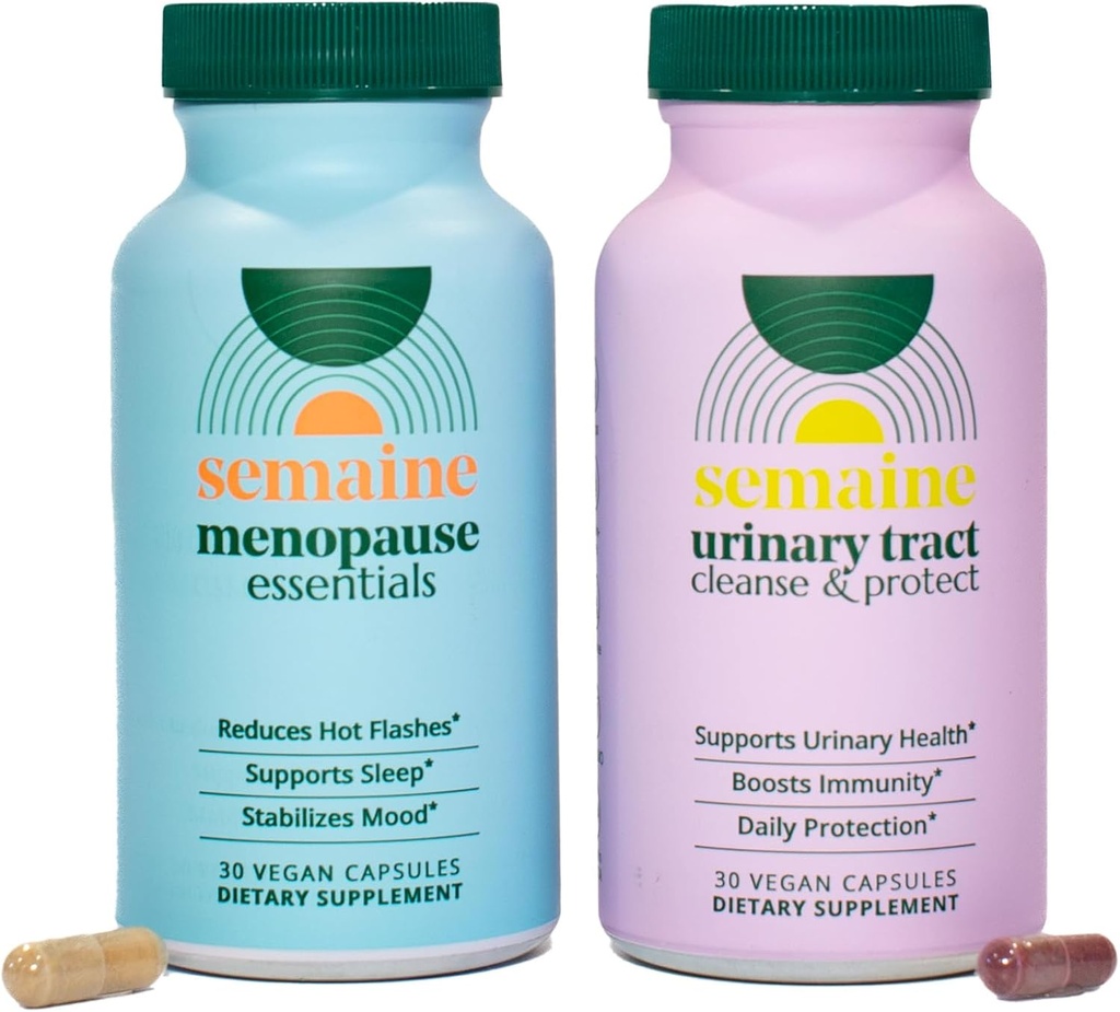 Peri/Menopause + Bladder Support Bundle - Ease Hot Flashes & Night Sweats, Powerful Bladder Support, Stabilize Mood & Thicken Hair. Science-Backed | 1 Month Supply 2